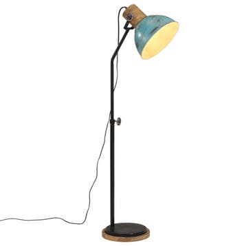 vidaXL Vloerlamp 25 W E27 30x30x100-150 cm verweerd blauw, Verzenden, Nieuw