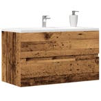 vidaXL Wastafelkast 90x38,5x45 cm bewerkt hout oud, Verzenden, Nieuw