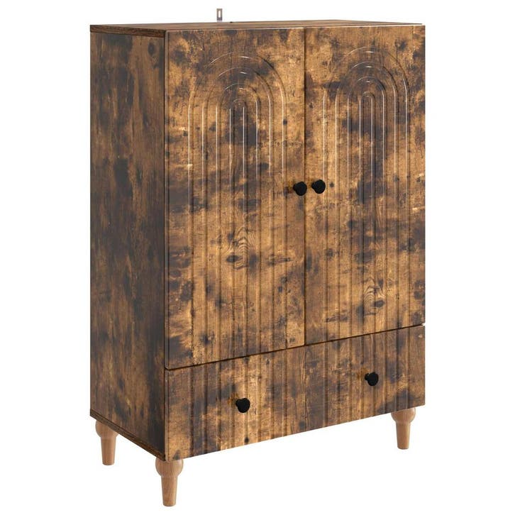 vidaXL Dressoir met lade Gerookt eiken 66 x 34,5 x 95 cm, Maison & Meubles, Armoires | Dressoirs, Envoi