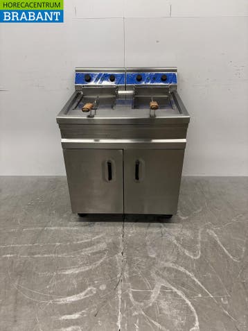 RVS Dubbele Frituur Friteuse 2 x 14  liter 2 x 400V Horeca, Ophalen of Verzenden, Nieuw in verpakking