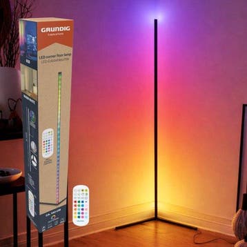 2dekans | Grundig Hoeklamp - LED - RGB - Muzieksensor - 140, Huis en Inrichting, Ophalen of Verzenden, Nieuw