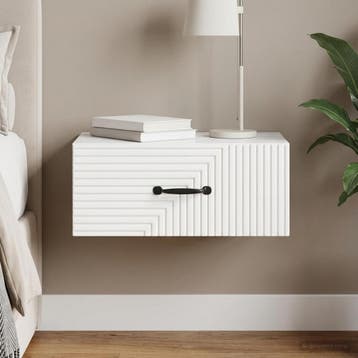 vidaXL Muurbevestigde Nachttafel Hoogglans Wit 49 x 34,5 x, Verzenden, Nieuw