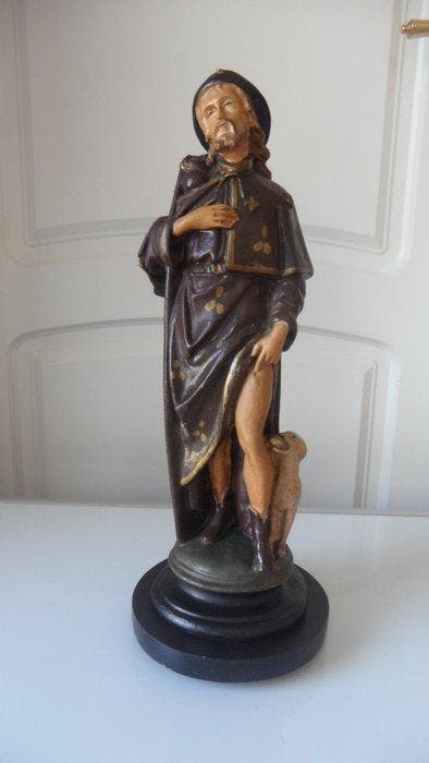 Beeld, Sint Rochus van Montpelier - 45 cm - Gips, Antiek en Kunst, Kunst | Niet-Westerse kunst