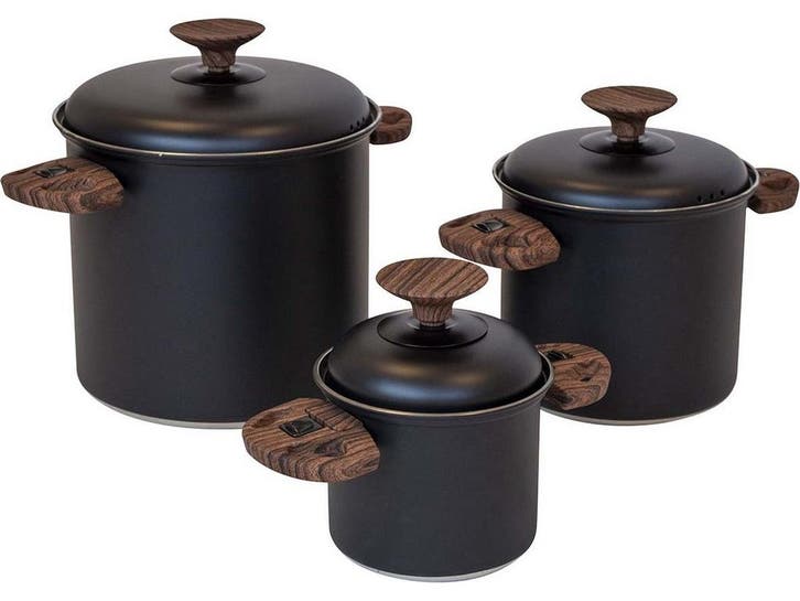 Bo-Camp Industrial - Pannenset - 3-delig RVS met deksels -, Caravanes & Camping, Accessoires de camping, Envoi