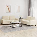 vidaXL 2-delige Loungeset stof crèmekleurig, Verzenden