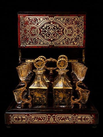 Armoire à liqueurs - Bois, Marqueterie Boulle, ébène, bois