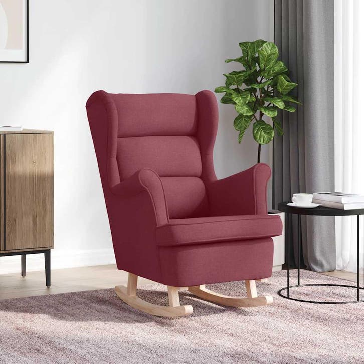 vidaXL Schommelstoel 74x90x102 cm stof wijnrood, Huis en Inrichting, Fauteuils, Nieuw, Verzenden