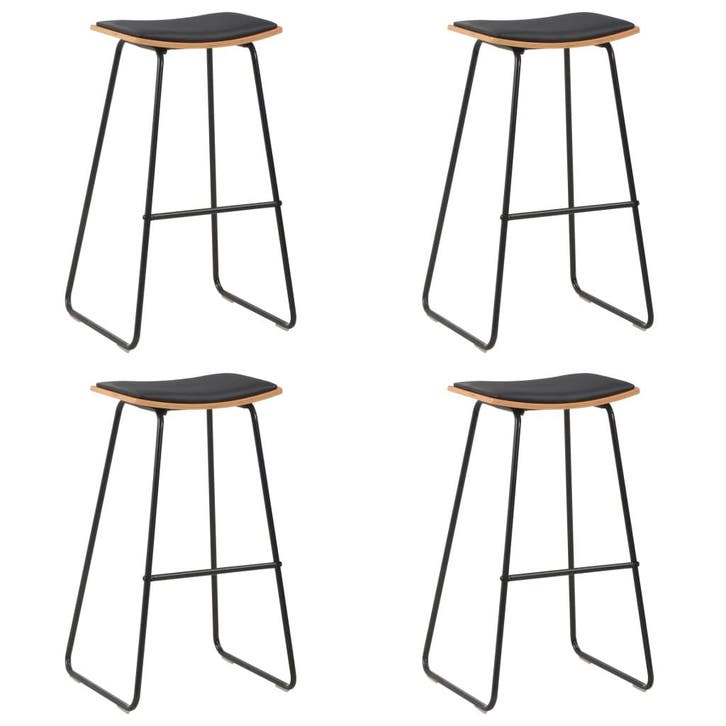vidaXL Barkrukken 4 st kunstleer zwart, Maison & Meubles, Tabourets de bar, Envoi