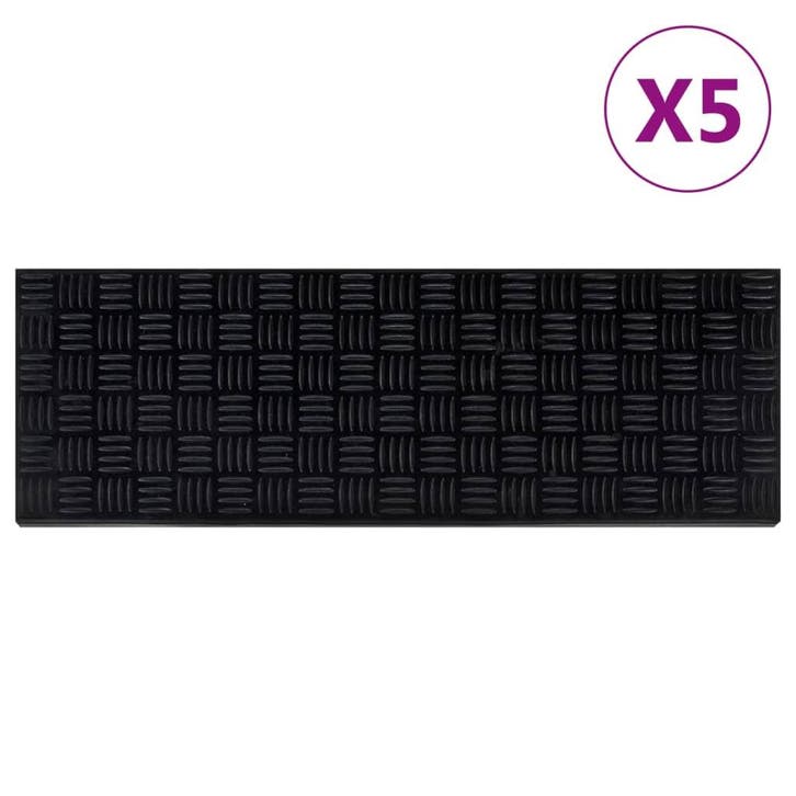 vidaXL Trapmatten 5 st 25x75 cm rubber, Doe-het-zelf en Bouw, Ladders en Trappen, Nieuw, Verzenden