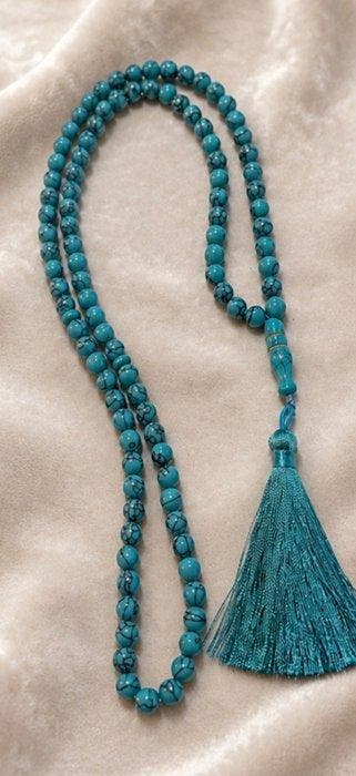 Rozenkrans - Curieuze Ottomaanse turkoois-kralen tasbih