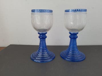 Verre à vin (4) - de collection - Cristal - a vin du rhin, Antiek en Kunst, Antiek | Glaswerk en Kristal