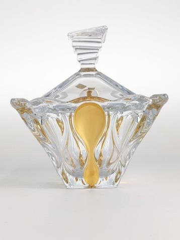 Boîte à biscuits - Océan - Or 24 ct - Cristal de Bohême sans, Antiquités & Art