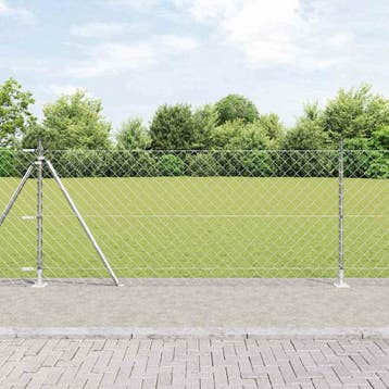 vidaXL gaashek met betonnen voetstuk 10 x 1 m Gegalvaniseerd, Verzenden, Nieuw