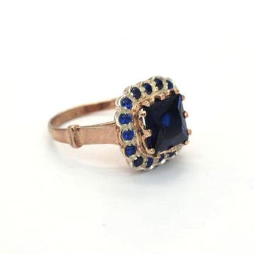 Zonder minimumprijs - Ring - 9 kt. Roségoud, Zilver Spinel -