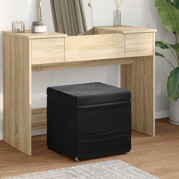 vidaXL Kruk Zwart 41 x 41 x 40 cm Velvet en Geengineerd Hout, Verzenden, Nieuw