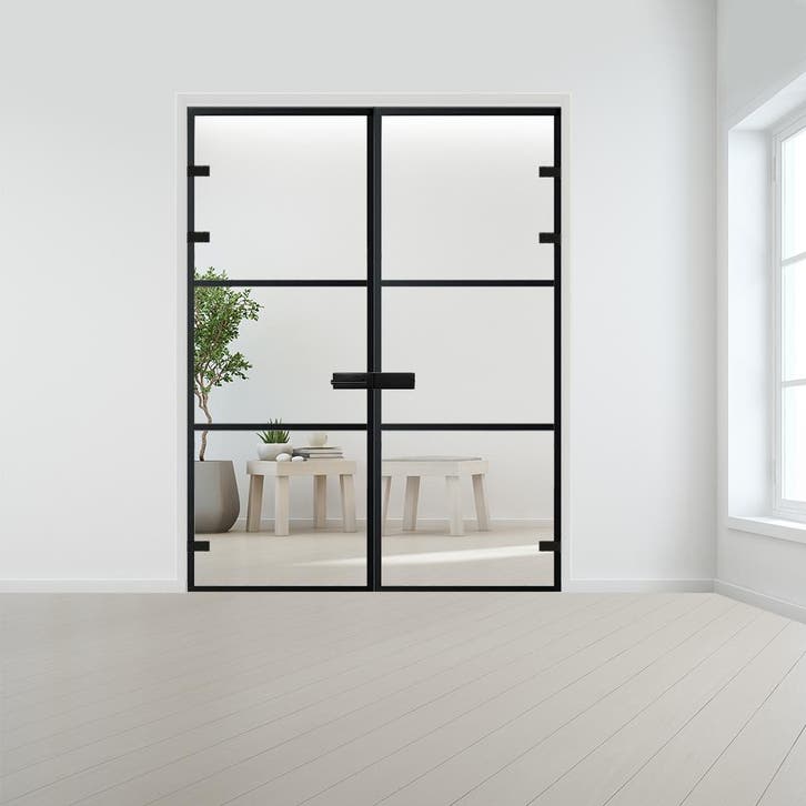 Steel look dubbele deur XL voor stomp kozijn, Doe-het-zelf en Bouw, Deuren en Vliegenramen, Nieuw, Verzenden