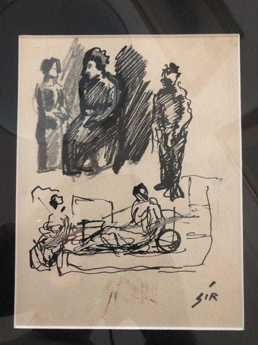 Mario Sironi (1885-1961) - Studio di figure, Antiquités & Art, Art | Objets design