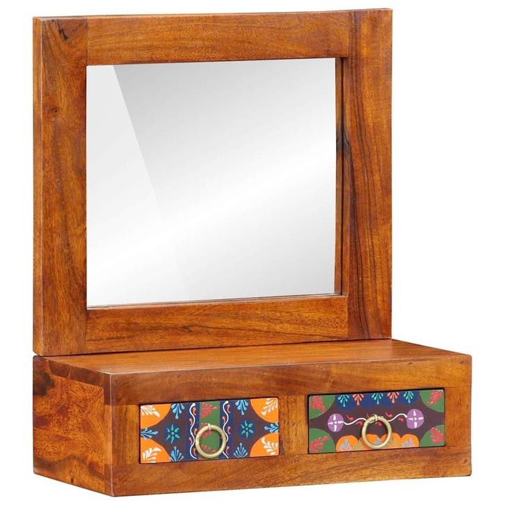 vidaXL Wandkast met lade Bruin 40 x 20 x 50 cm Massief, Huis en Inrichting, Kasten | Overige, Nieuw, Verzenden