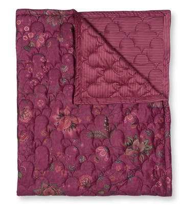 Pip Studio Mumbai Morning Velvet Sprei - Donker roze - 180 x, Huis en Inrichting, Nieuw