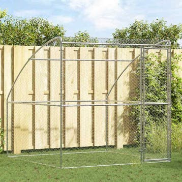 vidaXL Hondenhok met opslag Zilver 2 x 2 x 2 m, Verzenden, Nieuw