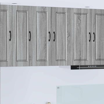 vidaXL Wandkast PORTO 2 st Grijs Sonoma Bewerkt hout, Verzenden, Nieuw
