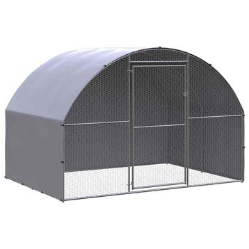 vidaXL Kippenren 3x2x2 m gegalvaniseerd staal, Verzenden