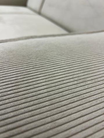 Quattro hoekzetel beige in fluweel, hoek L – overstock, Verzenden