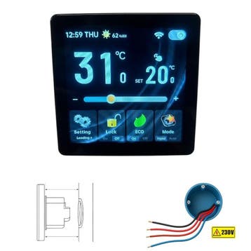 Wifi Inbouw Thermostaat met Full Screen TFT voor C.V. Instal, Verzenden