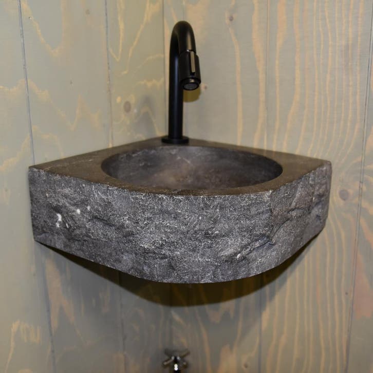 Fontein BWS Hoekbevestiging 30x30x10 cm Natuursteen, Bricolage & Construction, Sanitaire, Enlèvement ou Envoi