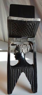 Afrikaanse houten opvouwbare lutrin, gebeeldhouwd –