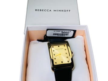 Veiling - Rebecca Minkoff | Gold Tone & Black Leather, Nieuw