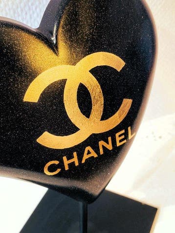 XTC Artist - Coeur chanel gold leaf & glitter