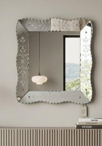 Wandspiegel - glas metal hout - Venetiaanse spiegel, Nieuw