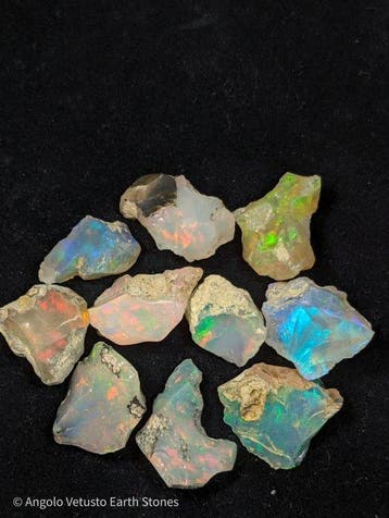 54,82 ct - 10x Natuurlijke Kostbare Ruwe Ethiopische Opalen,, Verzamelen