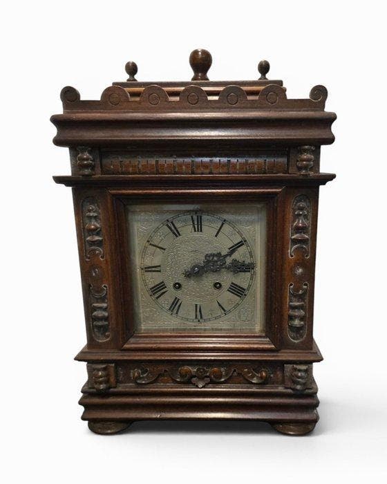 Klok - Hout - 1900-1910 - Antieke tafelklok, Antiek en Kunst, Antiek | Klokken