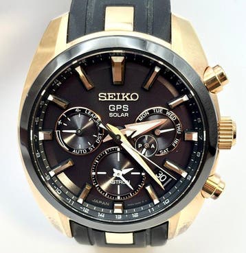 Seiko - Astron - GPS Solar Dual Time Black Gold Limited