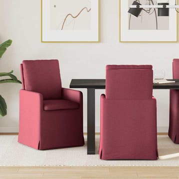 vidaXL Eetstoelen 2 st Stof Wijnrood 57 x 67 x 98 cm, Verzenden