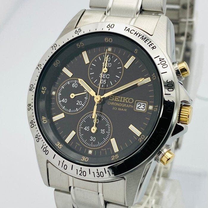 Seiko - Seiko Chronograph Black Dial - Zonder minimumprijs -, Handtassen en Accessoires, Horloges | Antiek