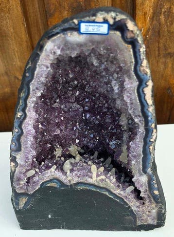 amethist Geode - Hoogte: 28.5 cm - Breedte: 21 cm- 9.45 g -, Verzamelen, Mineralen en Fossielen