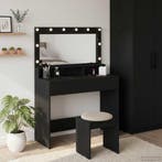 vidaXL Kaptafel met plank Zwart Eiken 100 x 41 x 135 cm, Verzenden, Nieuw