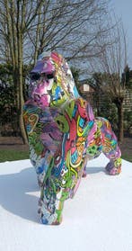 Sculpture, grafitti gorilla - 49 cm - plastique MgO