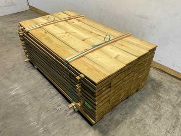 Veiling - 160x Europees Vuren plank fijnbezaagd 179,5x20x1,9, Bricolage & Construction