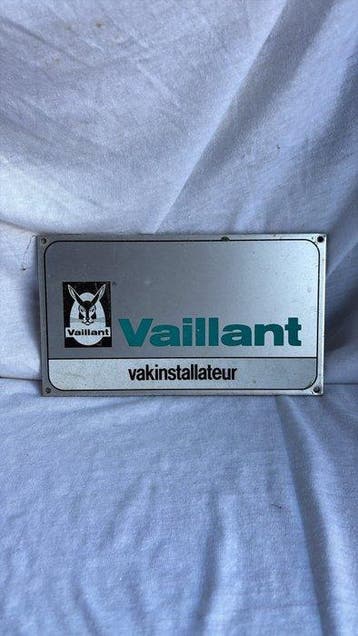Vaillant – Vakinstallateur – Vintage aluminium reclamebord –