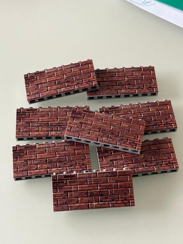 Lego Briques - Lego 4x8 wall masonry pattern print 25 stuks, Nieuw