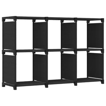 vidaXL Kast met 6 vakken 103x30x72,5 cm stof zwart, Huis en Inrichting, Kasten | Boekenkasten, Verzenden, Nieuw