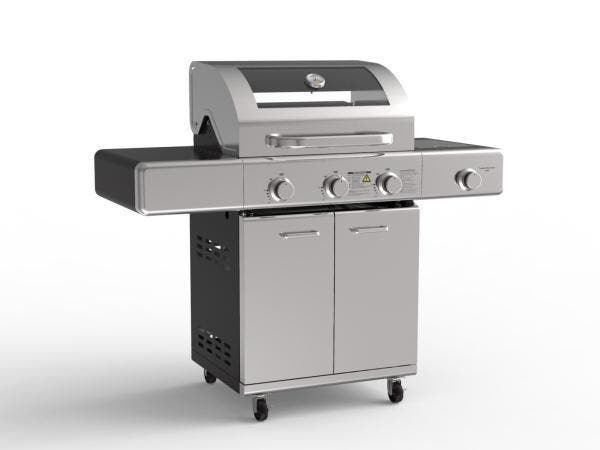 Veiling - Gasbarbecue 3 branders RVS, Tuin en Terras, Gasbarbecues, Nieuw