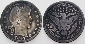 1897 S Vereinigte Staaten von Amerika Barber Quarter, Verzenden