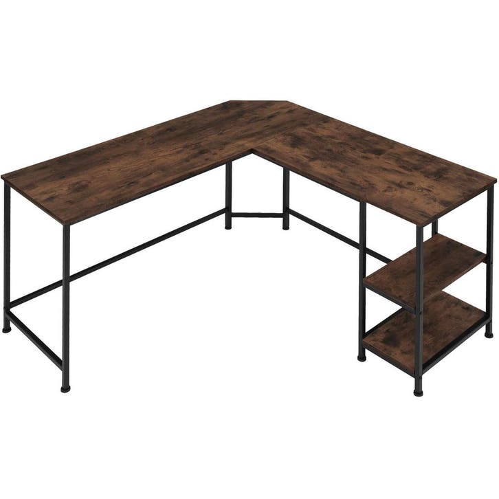 tectake Bureau Hamilton 138x138x75,5cm - Industrieel hout do, Huis en Inrichting, Bureaus, Verzenden