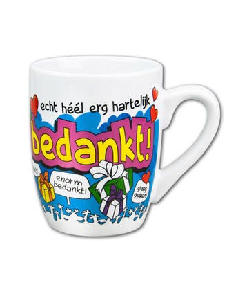 Mok Bedankt 12cm, Hobby en Vrije tijd, Verzenden, Nieuw