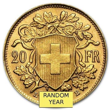 Zwitserland. 20 Francs Swiss Gold 20 Francs Vreneli Helvetia